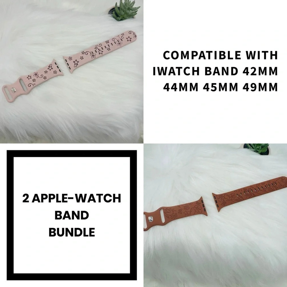 New Floral Design Apple Watch Bands  42mm 44mm 45mm 49mm Bundle  2